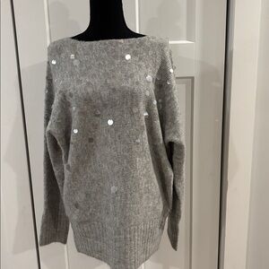 Sweater Sequins NWT Cozy comfy 
Kayla’s Armoire Gray Sequin